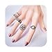 Zealmer Vintage Knuckle Ring Set Sun Moon Elephant Fatima Rhinestone Joint Knuckle Nail Midi Ring Set