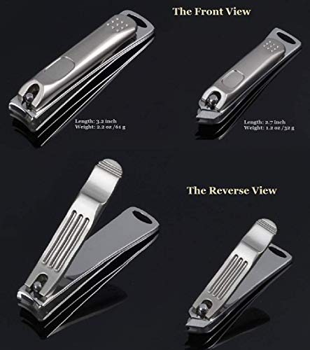 New Style Senior Nail Clippers Set 2-pack, Professional Grade Stainless Steel Manicure Cuticle Tools - Portable Travel Case, Fingernail Toenail Clipper for Men Women,Pedicure Cutter,Beauty Makeup Kit - Thumbnail 3