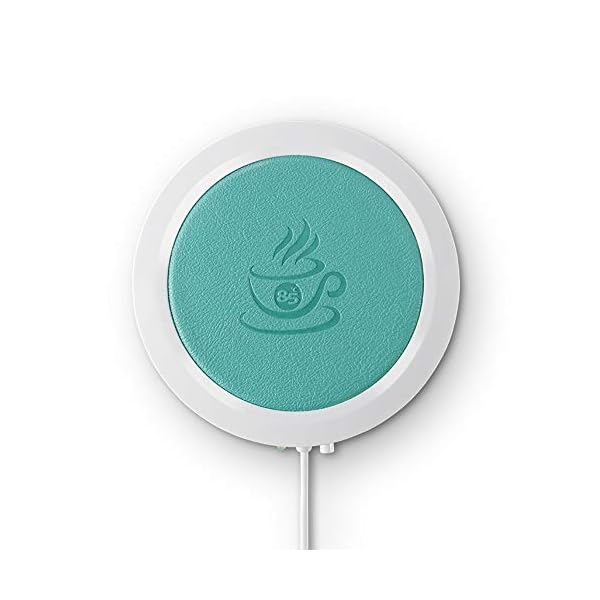 FORNORM USB Cup Mug Warmer, PU Leather USB Cup Heater USB Coaster Warmer Beverage Heater for Home USE Office, Blue
