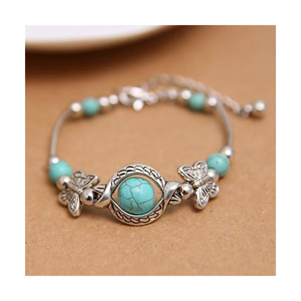 YouCY Creative Ethnic Turquoise Butterfly Bracelet for Women Gift Bracelet Anniversary Christmas Valentine's Day Gifts - Image 4