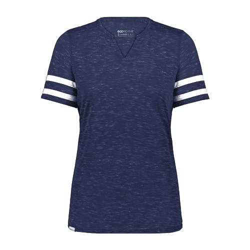 Holloway Ladies Monterey Tee Navy Heather/White M