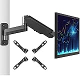 Monitor Wall Mount Bracket-Articulating Adjustable Gas Spring Single Arm Stand with VESA Extension Kit for 17 to 32 Inch LCD Computer Screens - VESA 75x75,100x100, 200x100, 200x200