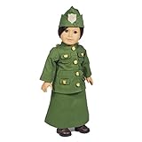 The Queen's Treasures Salvation Army Historic Uniform Comes Complete with Skirt, Jacket and Hat with Salvation Army Badge. Green Khaki Outfit Fits 18 inch American Girl Dolls Clothes & Accessories.