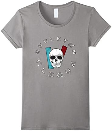 Women's Skeleton Clique Shirt Small Slate