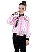 NEWCOS Pink Ladies Jacket for Child 50S T Bird Danny Pink Satin Jacket Halloween Costumes Little Girls' Coat Size 6-14 (10, PINK)