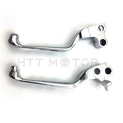 image for HTT Motorcycle Chrome CNC Aluminum Black Brake Clutch Skull Zombie Lev