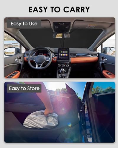 WEIPIN Windshield Sunscreen Compatible with Renault Captur 2 2013-2023 2024 E-Tech Hybrid RS Line Windshield Sunshade for Clio 5 with UV Protection, Cooling