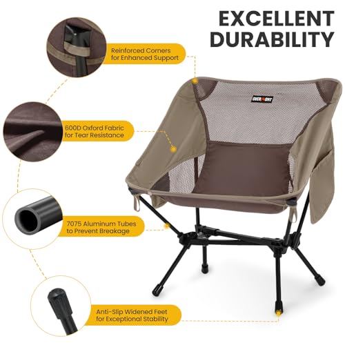 Overmont Aluminum Low Back Moon Chairs, Brown – Set of 2