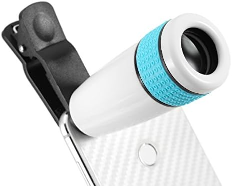 CAVEEN 12X Zoom Mobile Phone Telescope Universal Cell Phone Smartphone Clip-on Wide Angle Lens HD Focus Telescope Mobile Phone Lens for Iphone Samsung and Most Android Phones White