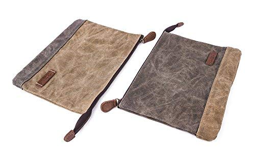 Gootium Waxed Canvas Zipper Pouch - Water Resistant Storage Holder Accessories Organizer (Pack of 2)