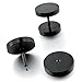 INBLUE Men,Women's 14mm Stainless Steel Studs Earrings Black Tapers Plugs Tunnel Double Side