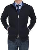 Bianco B Men's Cotton Mock Neck Full Ribbed Full Zip Cardigan Sweater Modern Fit