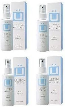 Ultra Hair Away (4 ~ 4 fl.oz. Bottles) Hair Inhibitor - Permanent Hair Remover -