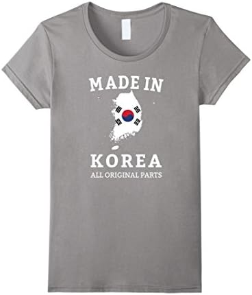 Women's Flag of Made in South Korea Korean Map Seoul Soccer t-shirt Medium Slate