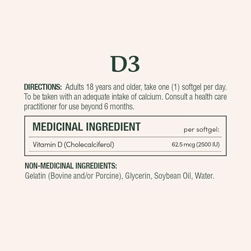 NATURE'S BOUNTY Vitamin D3, 2500 IU, Helps To Prevent Vitamin D Deficiency, 300 Softgels, 68.1 g
