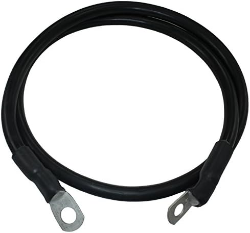 2 gauge heavy duty tinned copper marine battery cable BLACK (04 ft, 5/16" lugs)