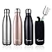 Flask Water Bottles: Sportneer 17oz Insulated Stainless Steel Water Bottle Reusable Double Walled Metal Bottle Cola Shape Thermos Leak-Proof 24 Hours Cold 12 Hours Hot for Travel Hiking, 500ml Silver