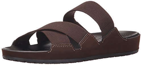 crocs Women's Anna Slide Gladiator Sandal, Espresso/Espresso, 6 M US