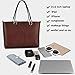 Laptop Bag for Women,Casual Business Computer Bags for Women 15.6 Inch,Large Tote Bag Briefcase with Wide Crossbody Strap,Coffee,Graduation Gifts
