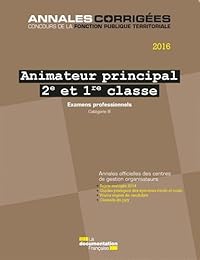 Animateur principal, 2e et 1re classe, 2016, examens professionnels