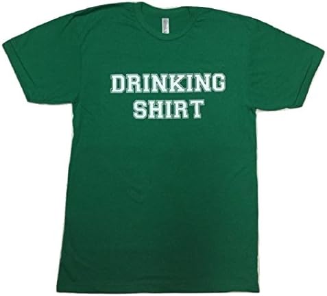 Gym Time Designs Drinking Shirt- Men's Kelly Green Poly/Cotton Blend Crewneck T-Shirt (Large, Kelly Green)