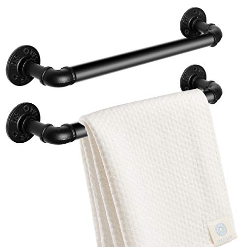 My Rustic Industrial Pipe Towel Rack Towel Bar 12 Inch, Heavy Duty Towel Holder, Wall Mounted