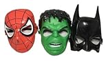 Seasons Merchandise Set of 3 Kids Masks - Spider-Man, Batman, Hulk