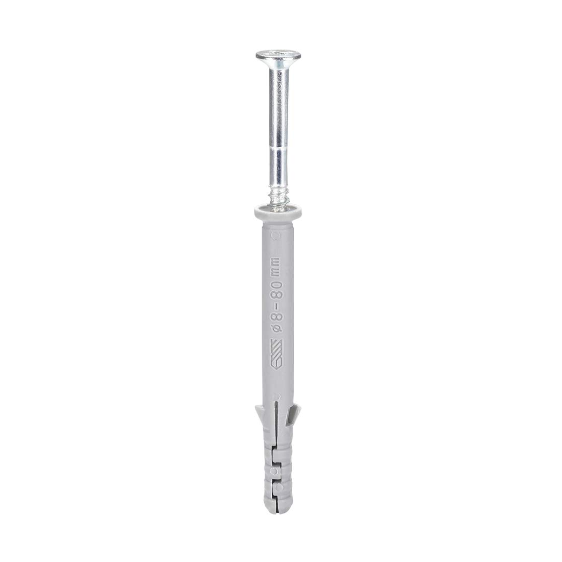 sourcing map 8x80mm Plastic Expansion Tube for Drywall with Screws Gray 10pcs