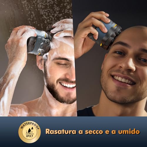 Singphere Men's Electric Shaver Bald Head, IPX7 Waterproof Electric Shaver Beard, 6D Magnetic Shaver Head, Men's Hair Shaver Bald Head with LED Display & Type-C