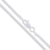 Sterling Silver Wheat Chain 1.9mm Solid 925 Italy New Foxtail Spiga Necklace 24