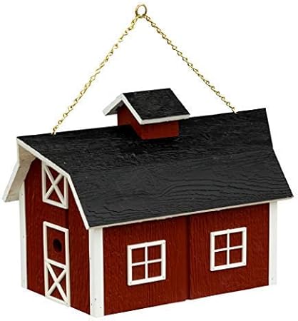Amazon Com Amish Made Deluxe Red Bird House Dutch Barn Style