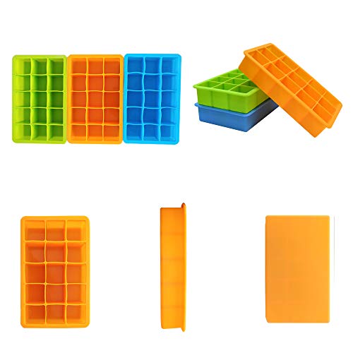 Ice Cube Tray 3 Pack Silicone Ice Trays Easy Release Flexible 15 Ice Cube Molds Freezer Crushed Ice Trays Stackable For Whiskey Baby Food Bpa Free Pricepulse