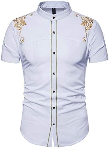 mens white embroidered dress shirt