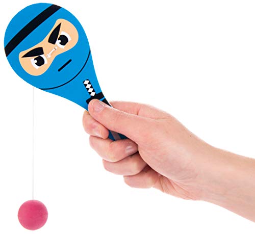 Baker Ross Ninja Paddle Bat and Ball, for Kids Party Bags, Small Gifts or Outdoor Play (Pack of 4) - Thumbnail 4