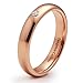 4mm Domed Tungsten Carbide Ring Rose Gold Plated CZ Inlay Engagement Band Highly Polished