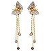 Neoglory Jewelry 14k Gold Plated Rhinestone Yellow Butterfly Auden Rhinestones Drop Dangle Earring 1.9inch Valentines Day Gift