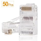 RJ45 Connectors,SHD RJ45 Ends Cat6 Connector Cat5e Connector Cat5 Connectors Ethernet Cable Crimp Connectors-50Pcs