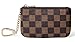 Daisy Rose Luxury Zip Checkered Key Chain pouch | PU Vegan Leather Mini Coin Purse Wallet with clasp