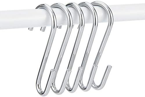 30PC S Hooks Silver, Heavy Duty Hangers, Metal Iron Hanger S Hooks 30 Pack White - for Hanging Pots and Pans, Coffee Mugs, Utensils, Clothes, Jeans, Towels in Kitchen and Closet Shelf