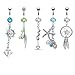 BodyJ4You 5 Pieces Belly Button Rings Dangle Navel Piercing Jewelry 14G