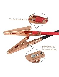 DROK 50 pcs pinzas de cocodrilo Pinzas de cocodrilo Pinzas de prueba eléctrico ayudante de puente con funda de protección de aislamiento (cobre puro)