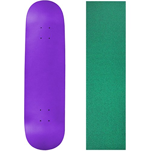 Skateboard Deck Blank Neon Purple 8.0" Dark Green Grip