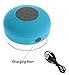 Waterproof Bluetooth Shower Speaker, BoNBoN Water Resistant Handsfree Portable Wireless Shower Speaker ,Build-in Microphone, Solid Suction Cup, 6 hrs Play Time,Blue