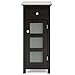 Best Choice Products Multipurpose Bathroom Floor Storage Space Saver Cabinet for Linens, Toiletries w/ 3 Shelves, Drawer, Cupboard, Tempered Glass Double Doors, Espresso Brown