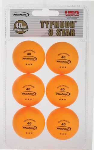 Halex Fusion 6-Pack 3-Star Table Tennis Balls (Orange)