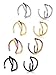 LOYALLOOK 8Pcs Stainless Steel 16 Gauge Cross X Ear Cuff Cartilage earrings Fake Conch Piercing for Mens Womens
