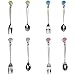kilofly Rhinestone Dessert Pastry Fork & Tea Spoon Value Pack, 4 Sets