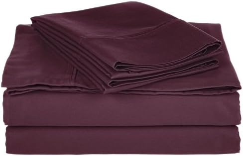 Cotton Blend 800 Thread Count , Deep Pocket, Soft, Wrinkle Resistant Olympic Queen bed Sheet Set, Solid, Plum