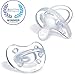 Chicco PhysioForma 100% Soft Silicone One Piece Pacifier for Babies 0-6 Months, Clear, Orthodontic Nipple, BPA-Free, 2-Count in Sterilizing Case primary