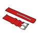 Wearable4U Quick Release Silicone Rubber Watchbands 18mm, 20mm, 22mm and choice of 15 colors (Red, 18 mm)